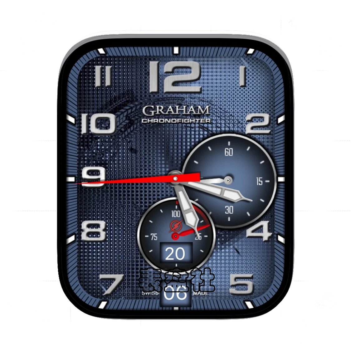 GRAHAM格林汉姆蓝底双盘式表盘