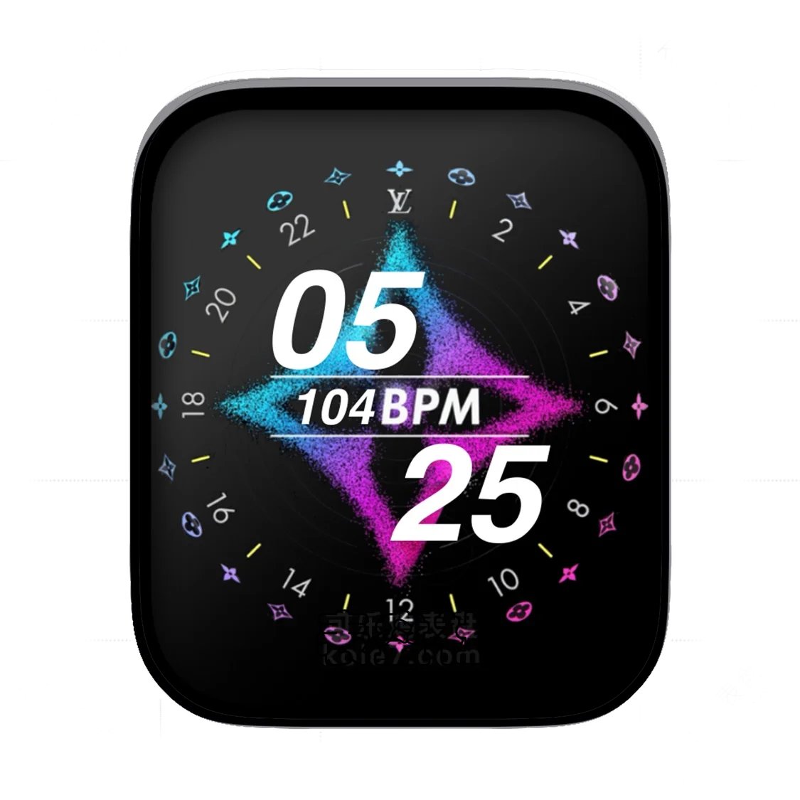 LV路易威登绚丽彩虹数字表盘