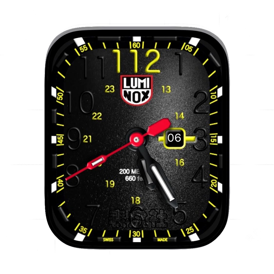 luminox雷美诺时酷黑黄简约数字年历Ultra专用表盘