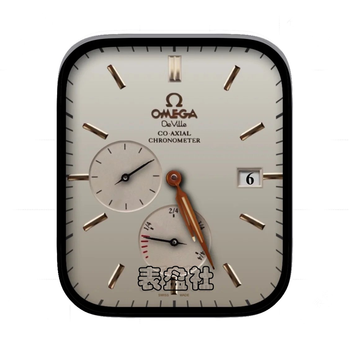 Omega De Ville欧米茄碟飞经典款双盘式年历表盘