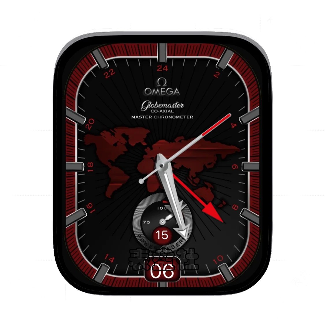 Omega欧米茄暗红世界地图单盘式年历Ultra专用表盘