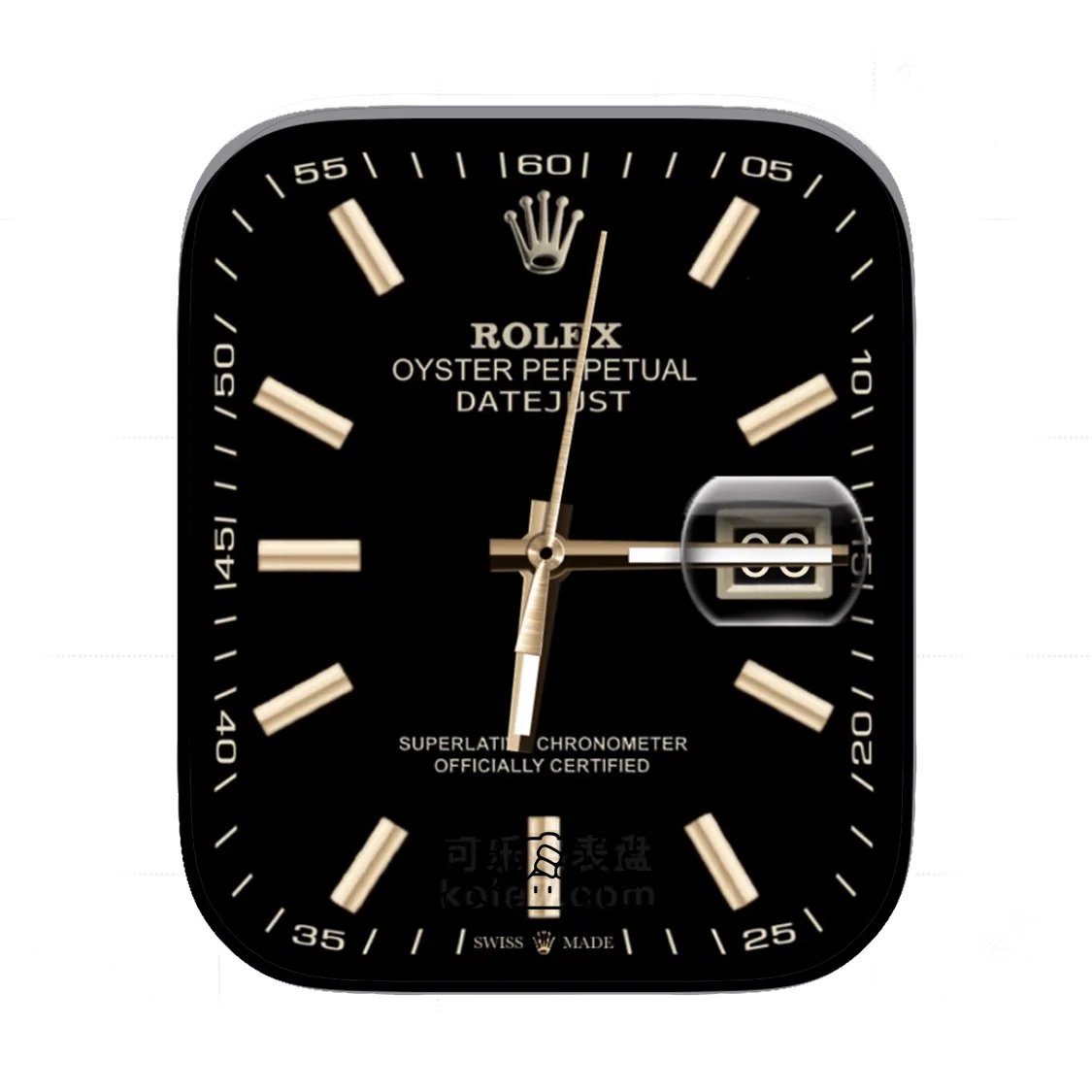 Rolex劳力士酷黑简约年历表盘