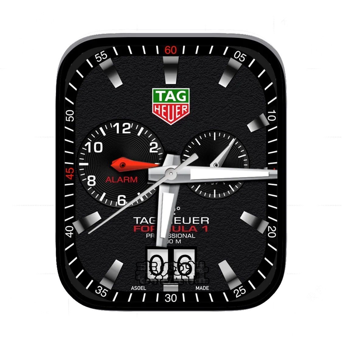 TAGHEUER泰格豪雅高级磨砂黑双盘式年历Ultra专用表盘