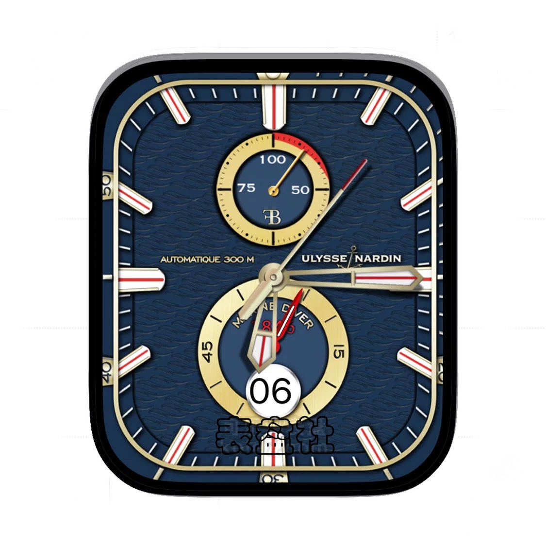 ULYSSENARDIN瑞士雅典双盘式蓝盘简约表盘