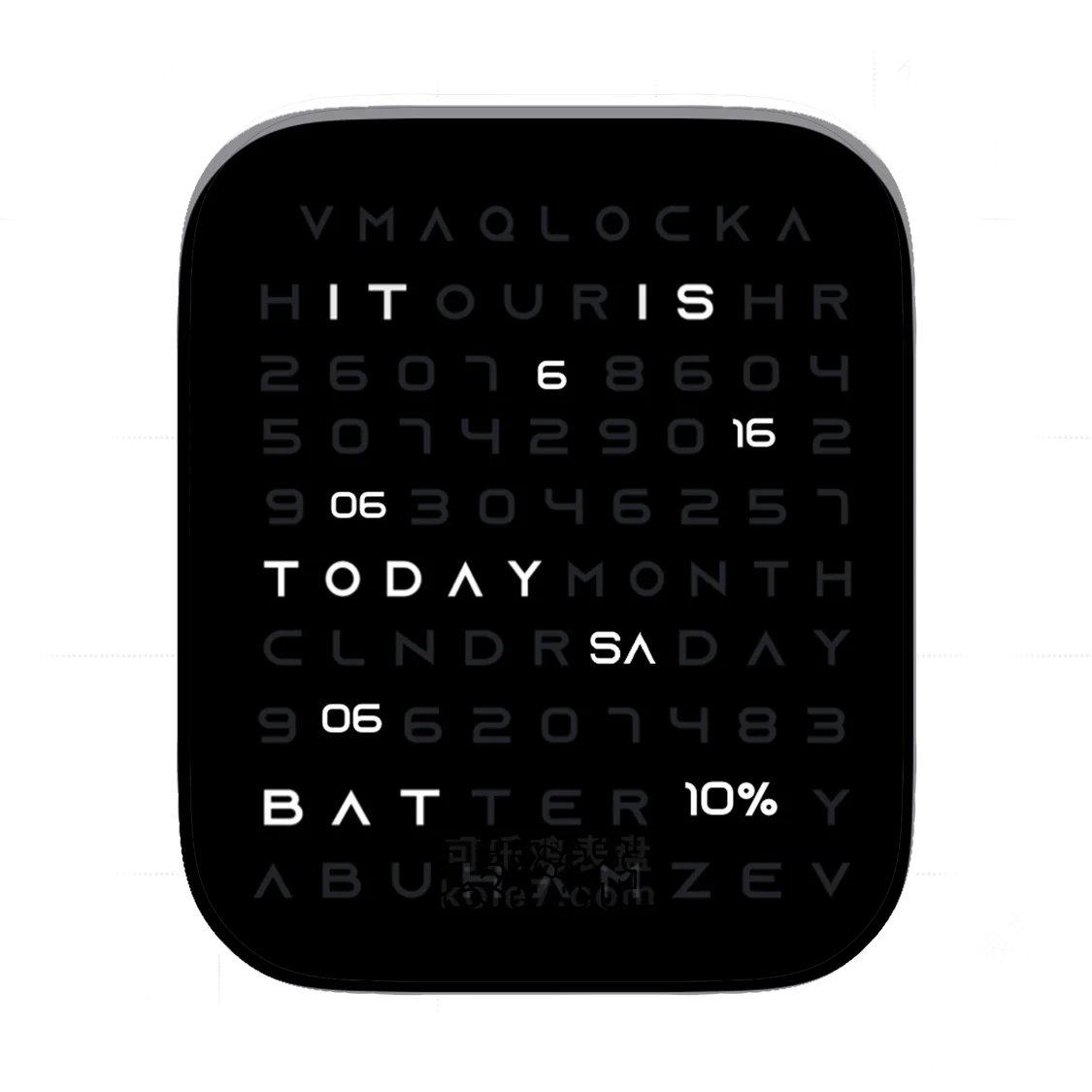 英文字母简约数字表盘