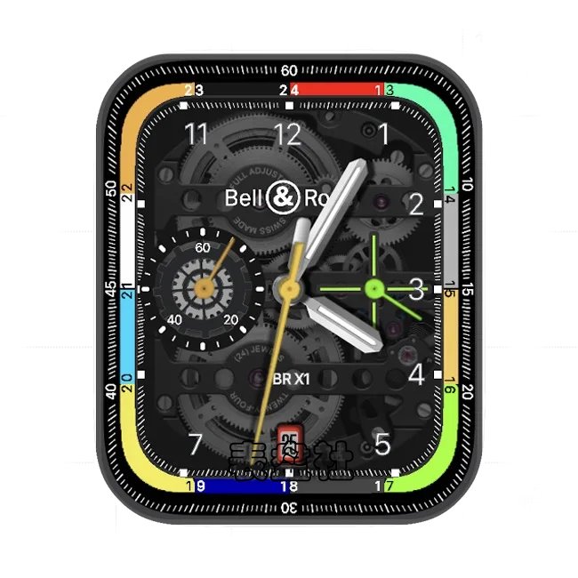 Bell&Ross柏莱士色精奢黑底机械表盘