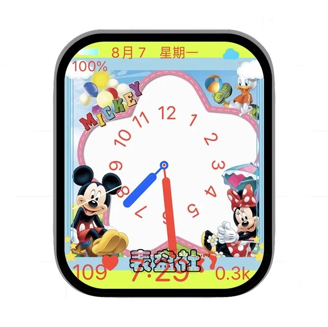 迪士尼米老鼠时间数字指针表盘