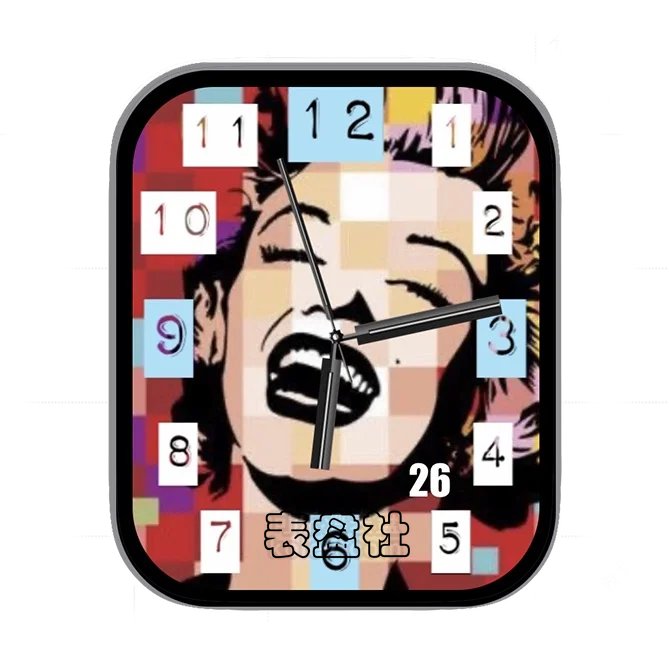 手绘人像色彩数字年历指针表盘