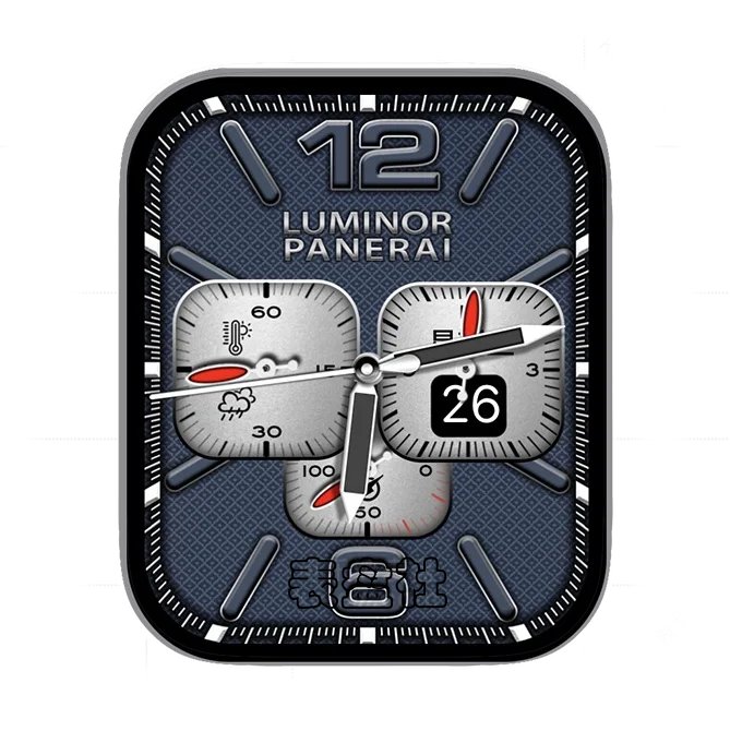 PANERAI沛纳海暗蓝色三盘式数字年历指针表盘