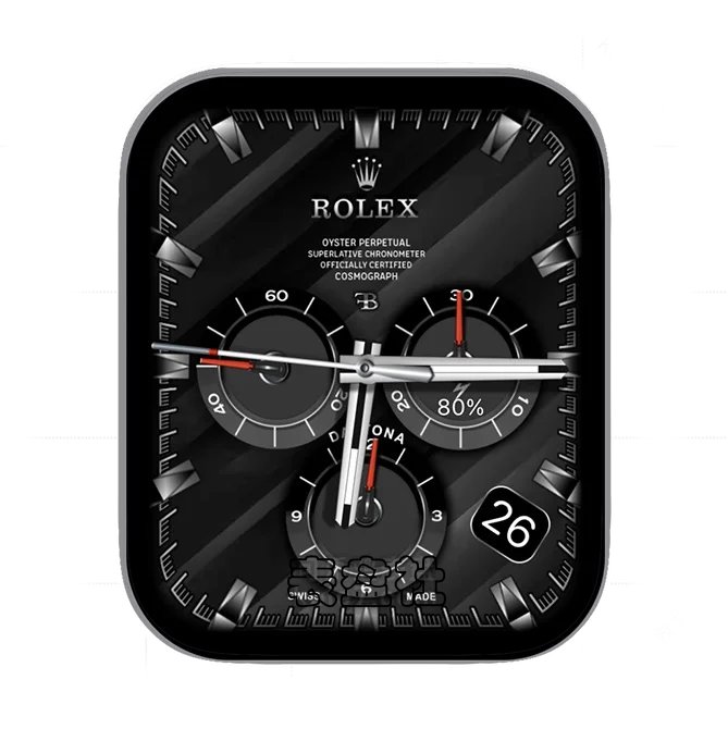 ROLEX劳力士炭黑色三盘式年历指针表盘