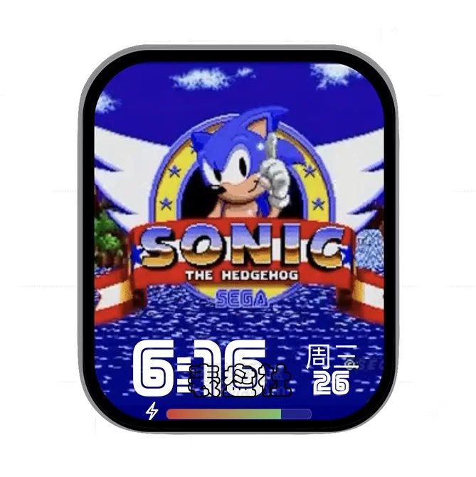 SONIG索尼克大冒险日期时间表盘