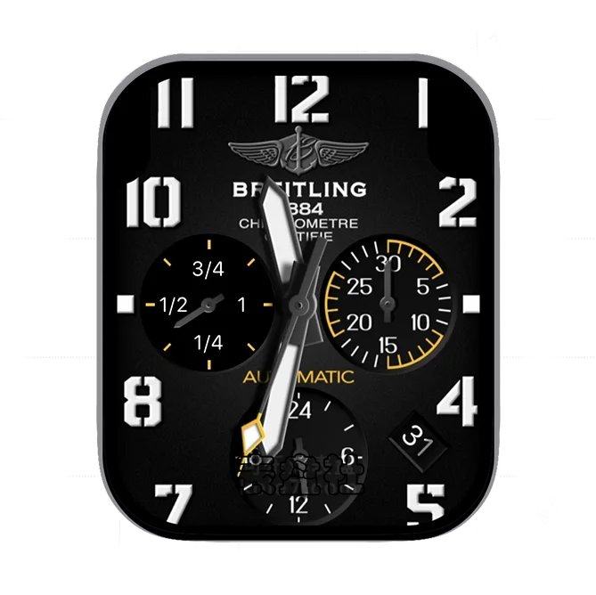 BRFITING百年灵酷黑色三盘式数字年历指针表盘