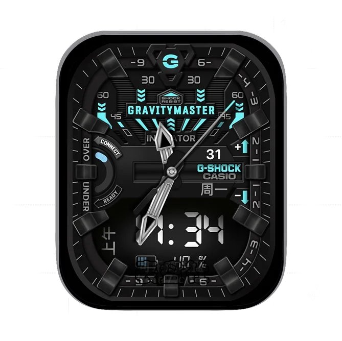 CASIO卡西欧酷黑蓝日期时间年历指针UItra专用表盘