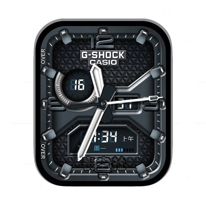 CASIO卡西欧炭黑色数字时间年历指针表盘