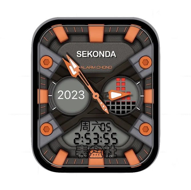 SEKONDA炭黑黄日期时间指针表盘