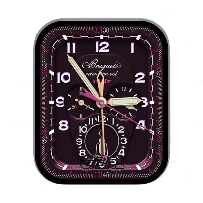 -glashutte格拉苏蒂暗紫色三盘式数字年历指针表盘