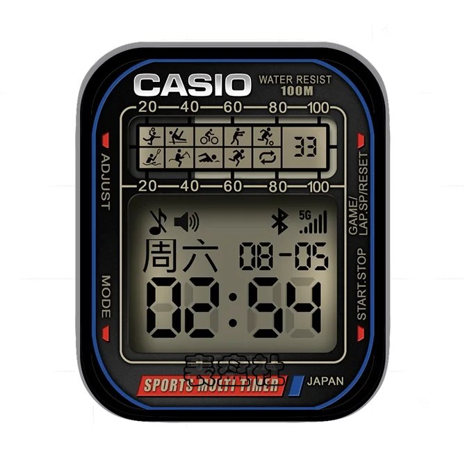 CASIO卡西欧经典复古式运动日期时间UItra专用表盘