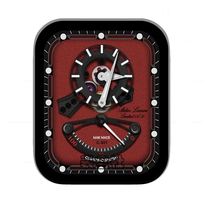 Chronoswiss瑞宝炭黑红单盘式齿轮机械表盘