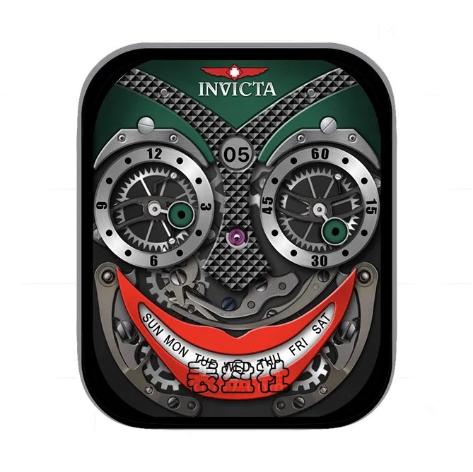 INVICTA 因维克塔小丑双盘式齿轮机械年历表盘