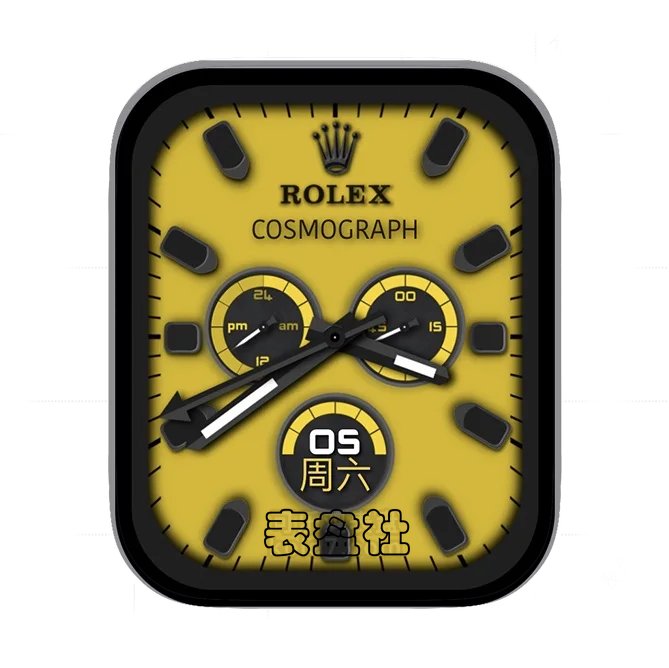 ROLEX劳力士炭黑黄三盘式日期年历指针表盘