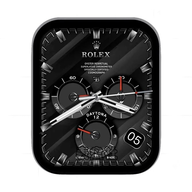 ROLEX劳力士炭黑色三盘式年历指针表盘