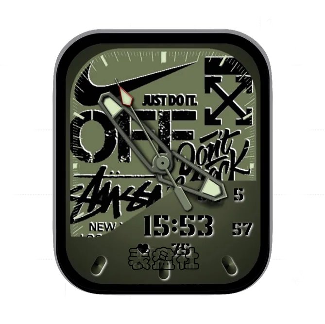 Nike耐克暗绿色英文时间指针表盘