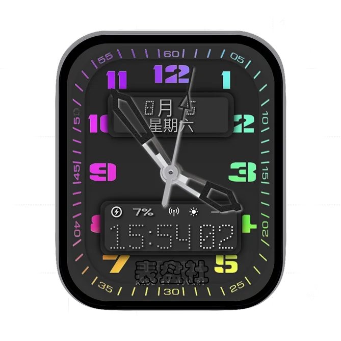 彩虹渐变数字时间表盘