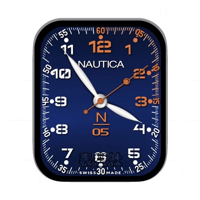 NAUTICA诺帝卡深蓝色数字指针简约UItra专用表盘