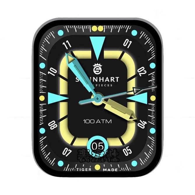 STEINHART斯坦哈特蓝黄色年历指针流行UItra专用表盘