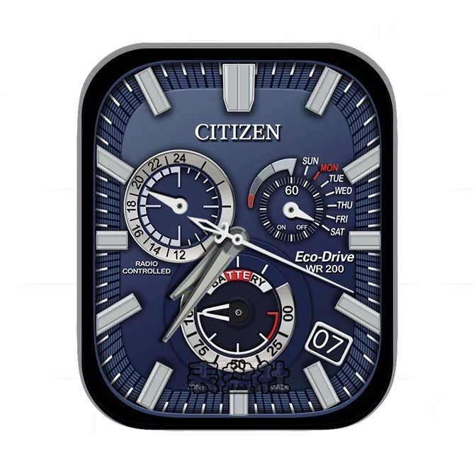 CITIZEN西铁城蓝底色三盘式年历指针UItra专用表盘