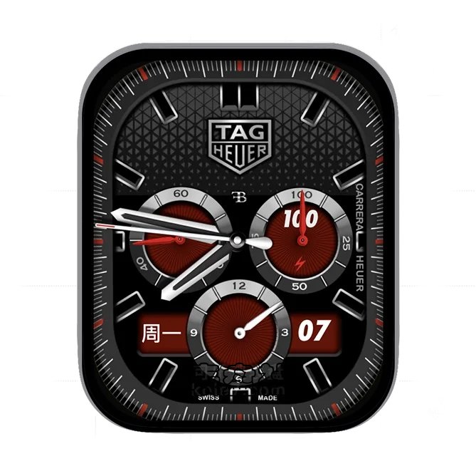 TAGHEUER泰格豪雅炭黑红三盘式日期年历指针UItra专用表盘