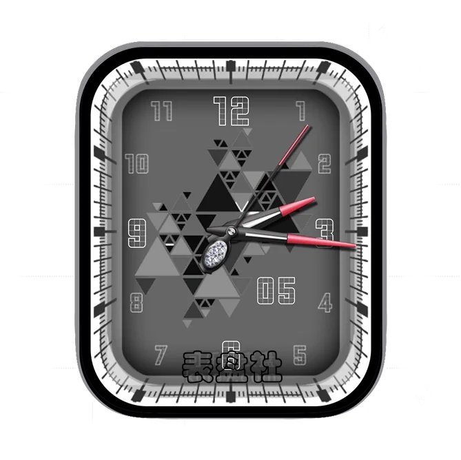 炭黑灰数字年历指针表盘