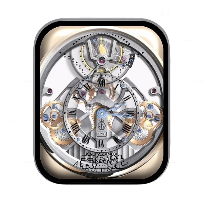 ARNOLDSON亚诺白金色重金属机械齿轮表盘