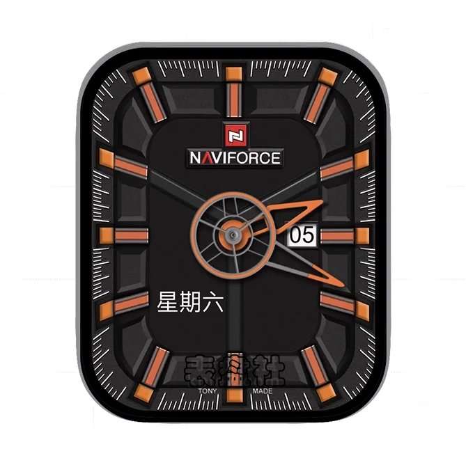 NAVIFORCE领翔酷黑黄日期年历简约表盘