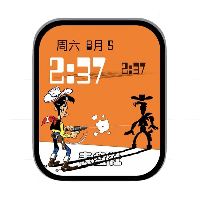 动漫卡通日期时间人物对自己开枪表盘