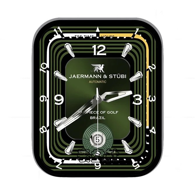 JAERMANN & STÜBI杰尔曼草绿色数字年历指针表盘
