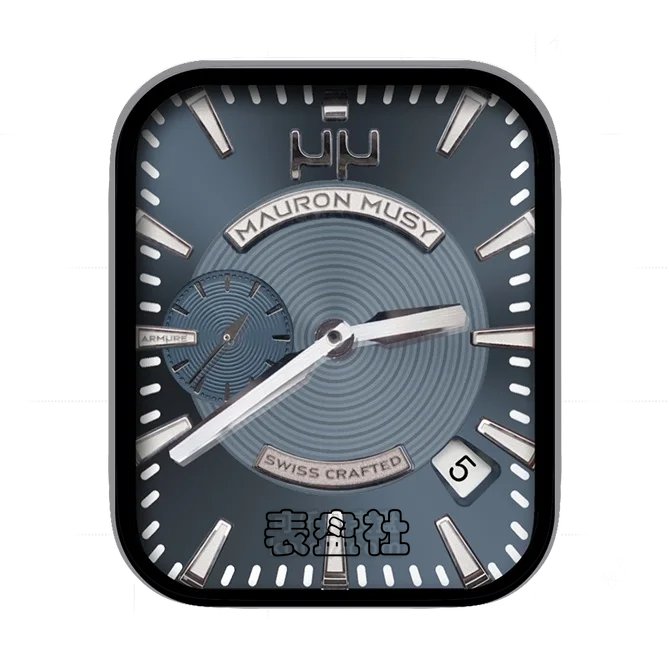 MAURONMUSY毛龙穆西纹路形大圆盘单盘式年历指针表盘