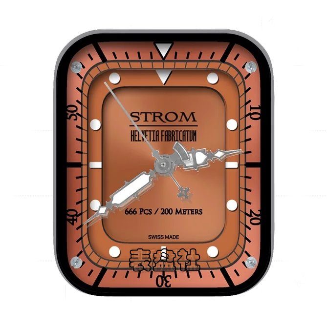 STROM英伦风暴橙红色指针简约表盘