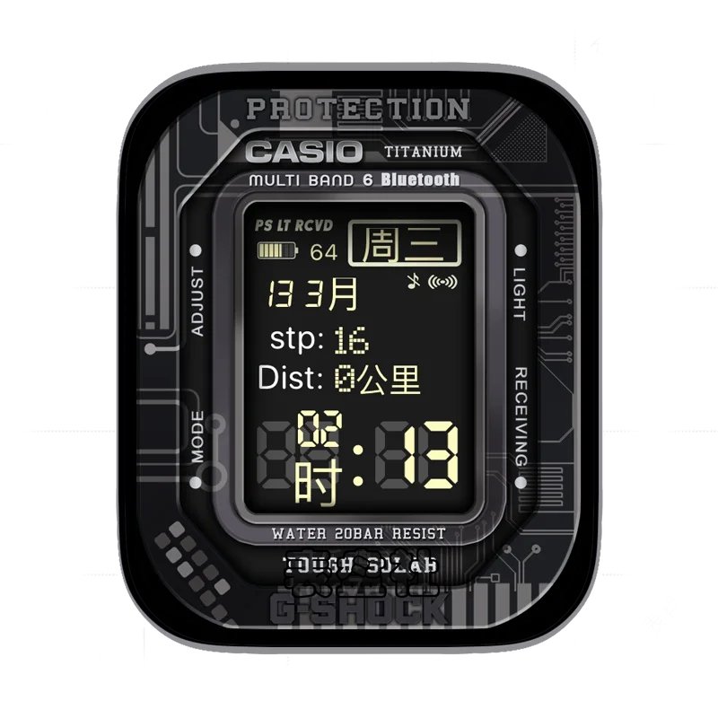 CASIO卡西欧酷黑电路板仪表Ultra专用表盘