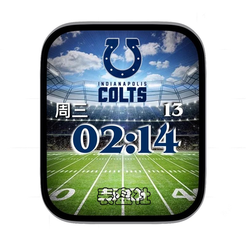 colts足球场地背景数字时间表盘