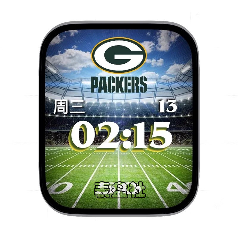 packers足球场地背景数字时间表盘