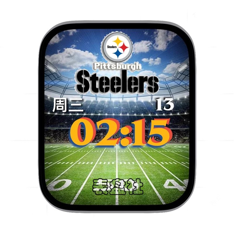 steelers足球场地背景数字时间表盘
