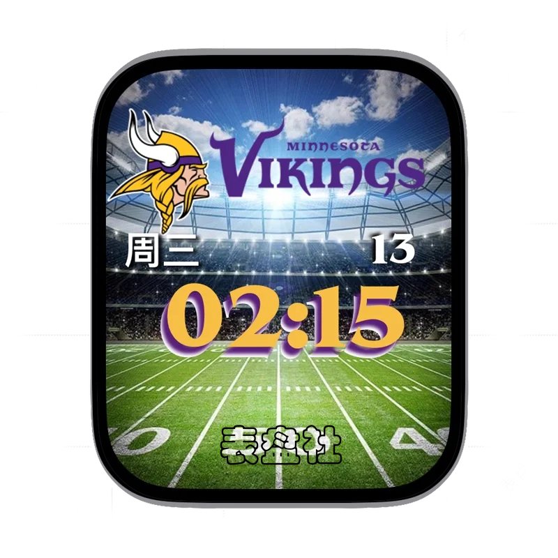vikings足球场地背景数字时间表盘