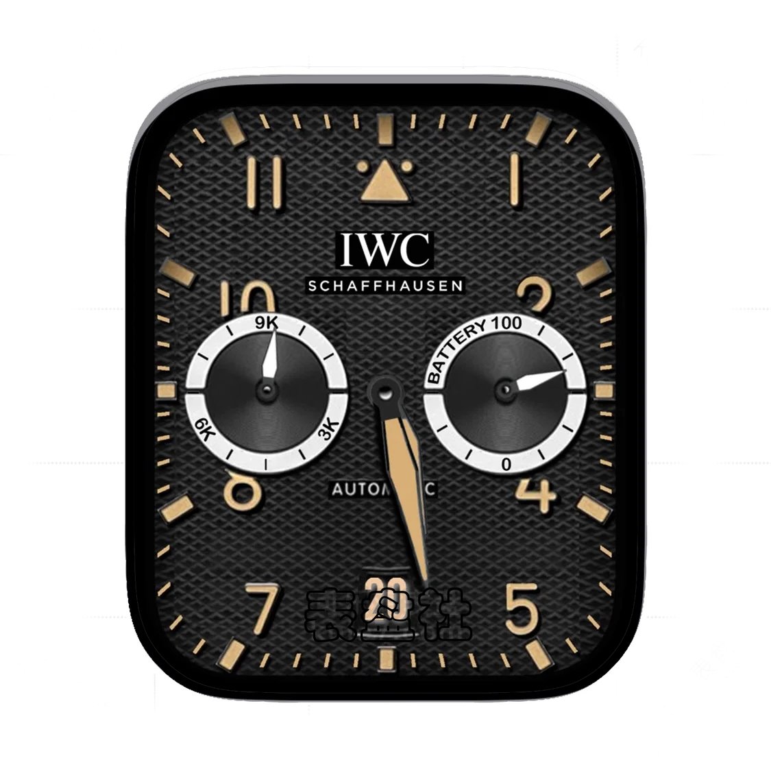 IWC万国黑金双盘棱形格金属表盘