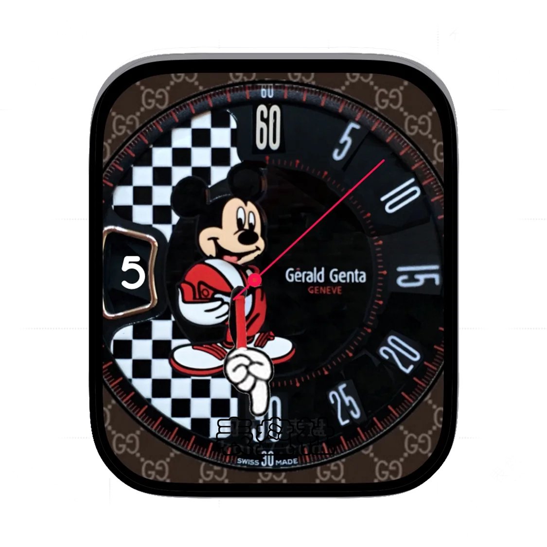 Gucci古驰底纹米奇迪士尼卡通半圆数字时刻表盘