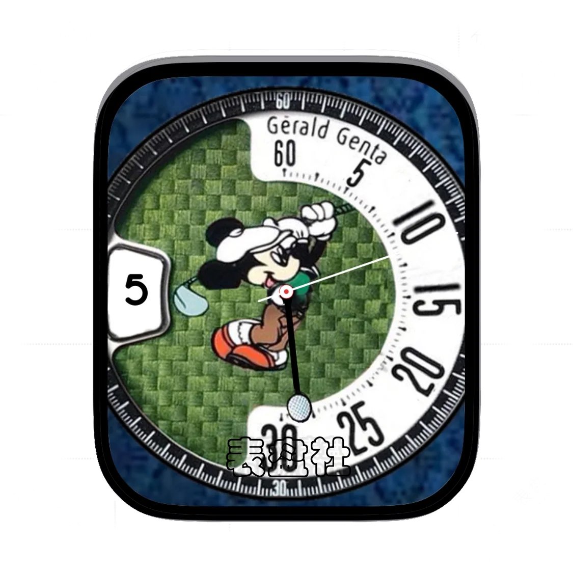 迪士尼米奇绿色编织圆环数字时刻表盘