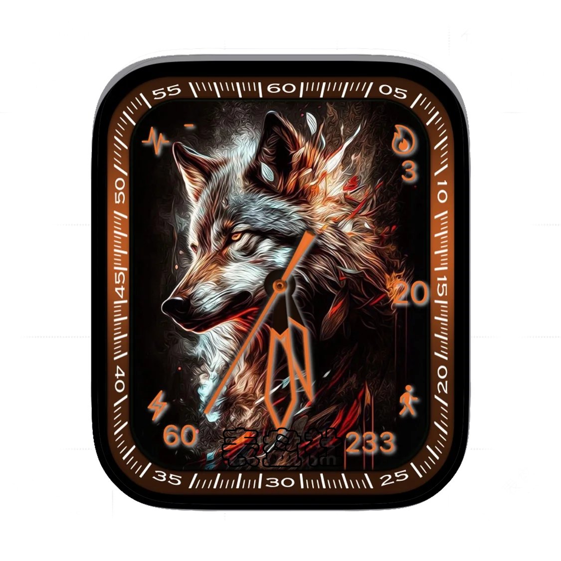 AI绘画棕色毛发的狼表盘