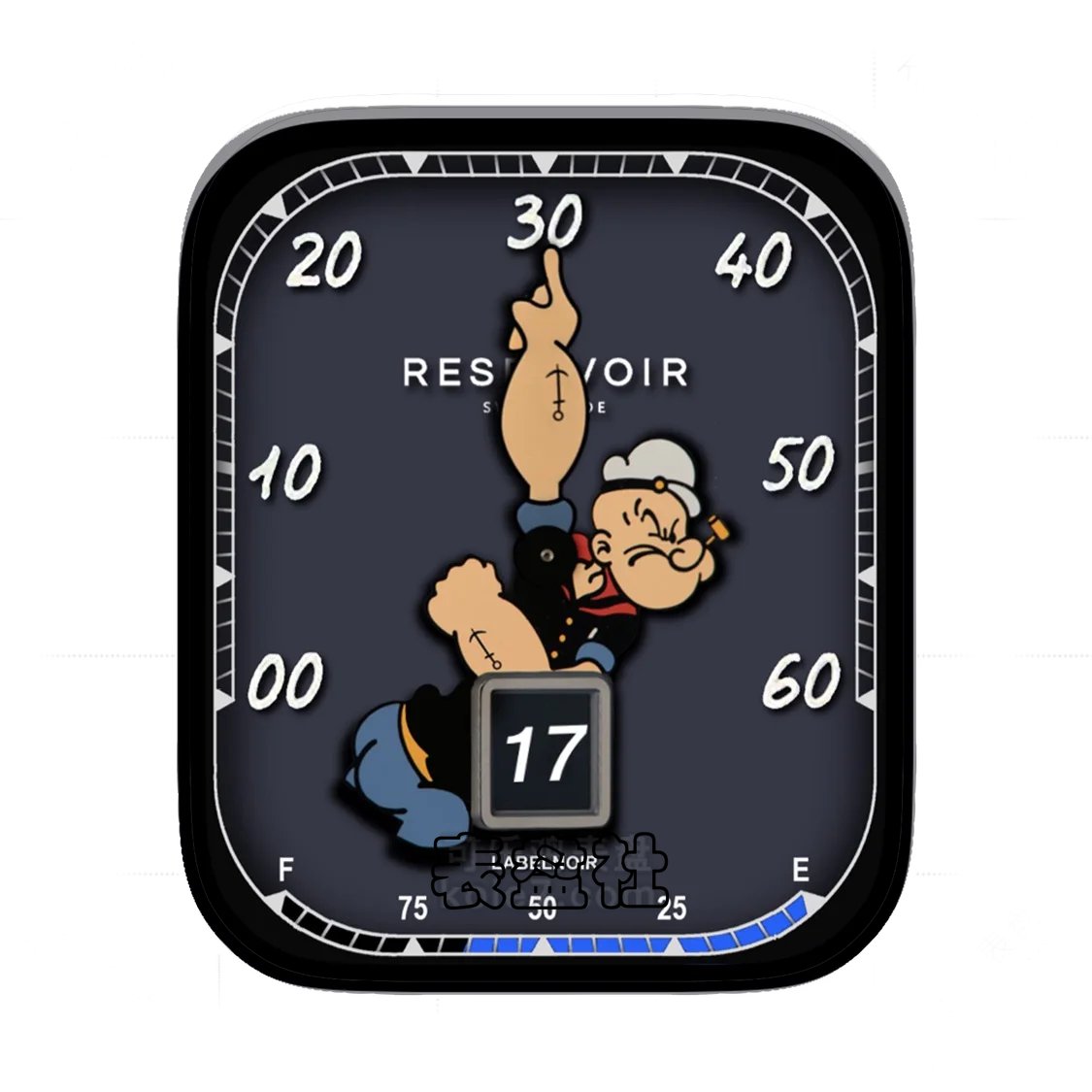 简约蓝灰大力水手数字时刻UItra专用表盘