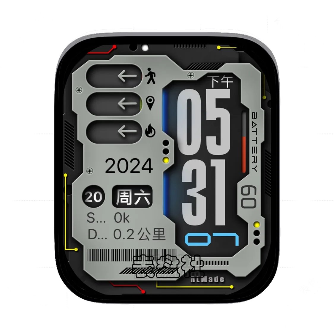 科幻三体风机械碳板表盘.clock&clock2 68424