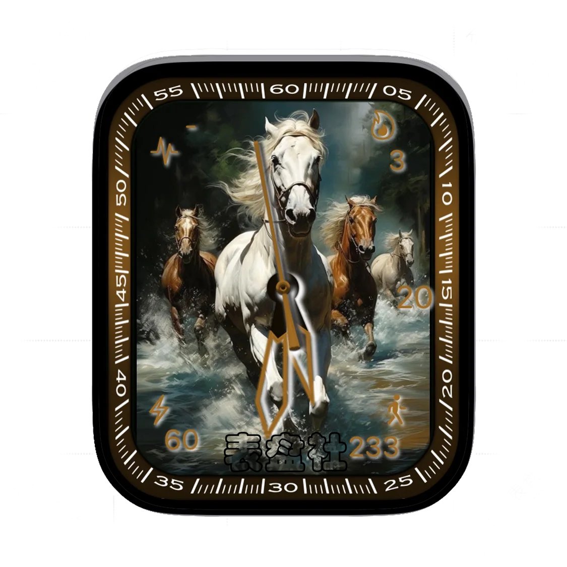 骏马河流中奔驰壁画表盘